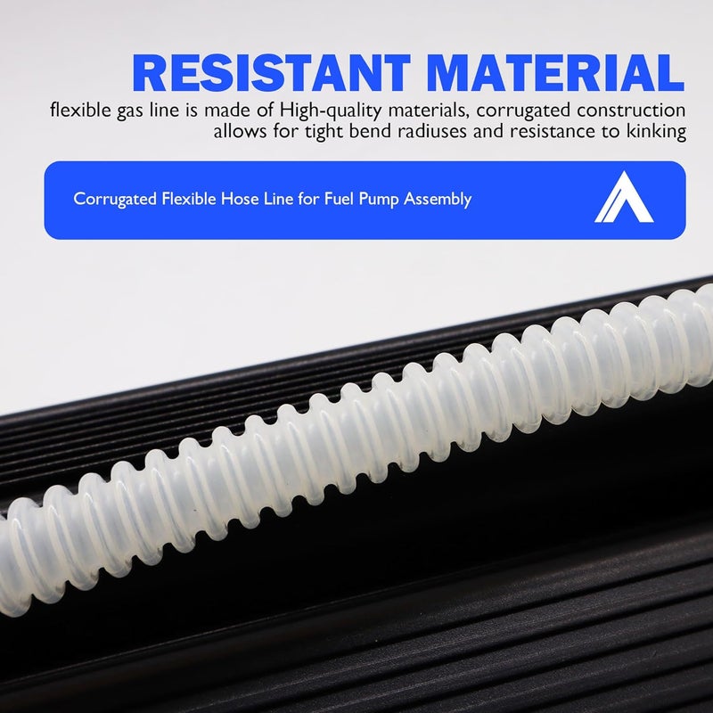 OXCANO 5/16" In Tank Submersible Fuel Corrugated Flexible Hose Line for Fuel Pump Assembly, Corrugated Fuel Resistant Flexible Hose Line Compatible with E-85 Ethanol Fuels and Gasoline, 9mm x 300mm White - Image 5